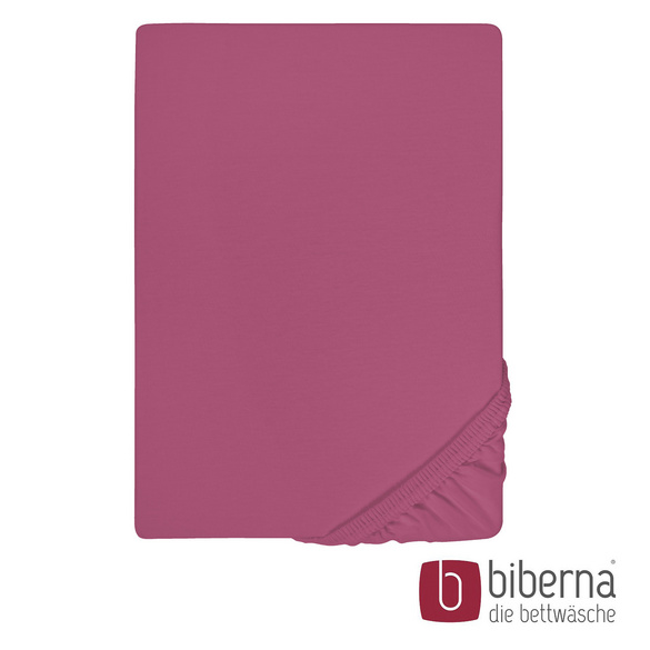 biberna Feinjersey-Spannbetttuch brombeer, 1x 90x190 cm - 100x200 cm