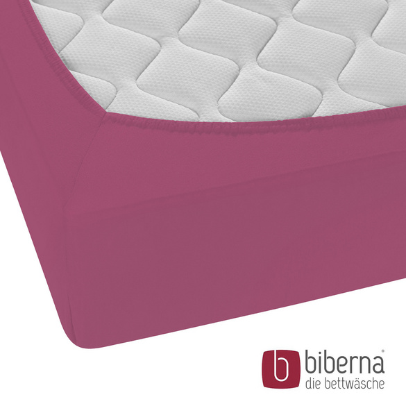 biberna Feinjersey-Spannbetttuch brombeer, 1x 90x190 cm - 100x200 cm