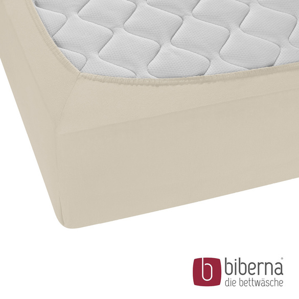 biberna Jersey-Elastic-Boxspring-Spannbetttuch grau, 1x 90x190 cm - 100x220 cm