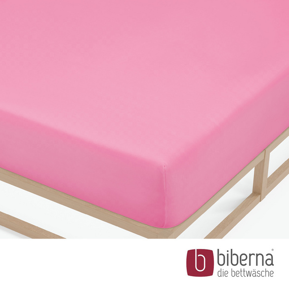 biberna Feinjersey-Spannbetttuch pink, 1x 90x190 cm - 100x200 cm