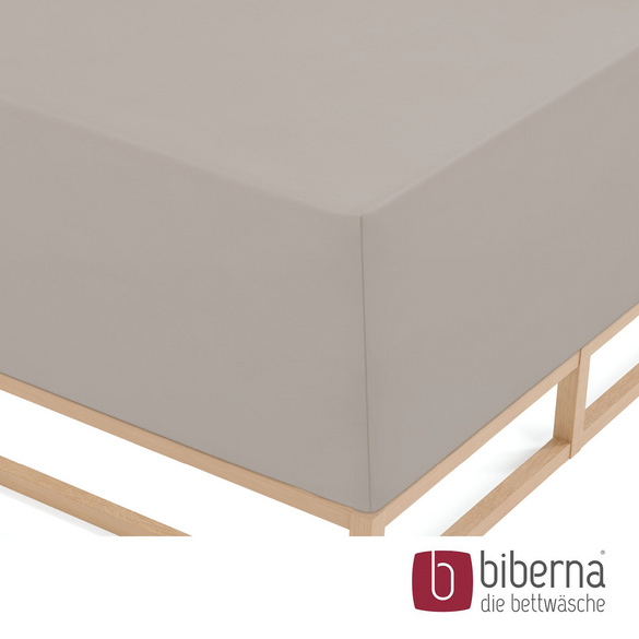 biberna Jersey-Elastic-Boxspring-Spannbetttuch sturmgrau, 1x 180x200 cm - 200x220 cm