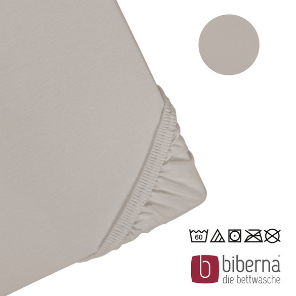 biberna Jersey-Elastic-Boxspring-Spannbetttuch sturmgrau, 1x 180x200 cm - 200x220 cm