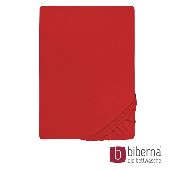 biberna Feinjersey-Spannbetttuch rot, 1x 140x200 cm - 160x200 cm