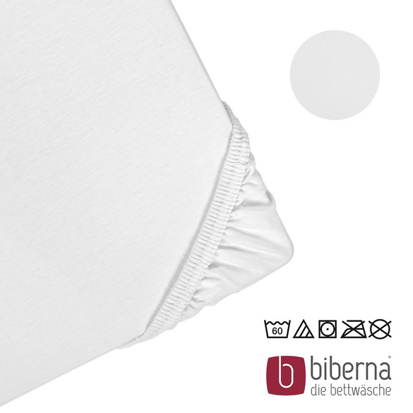 biberna Jersey-Elastic-Boxspring-Spannbetttuch weiss, 1x 140x200 cm - 160x220 cm