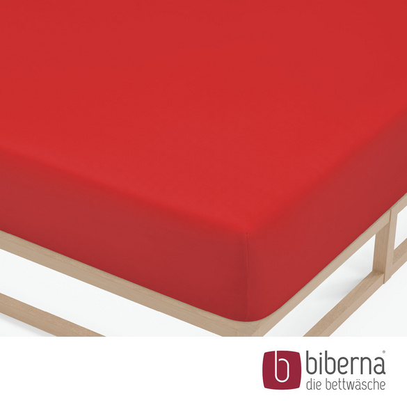 biberna Feinjersey-Spannbetttuch rot, 1x 180x200 cm - 200x200 cm