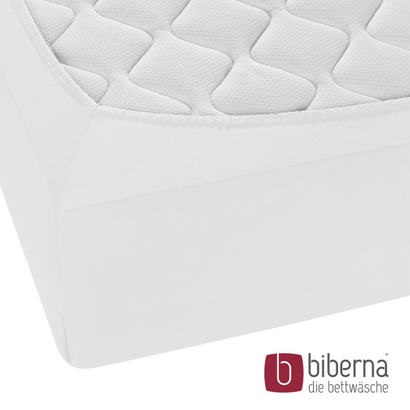 biberna Jersey-Elastic-Boxspring-Spannbetttuch weiss, 1x 90x190 cm - 100x220 cm