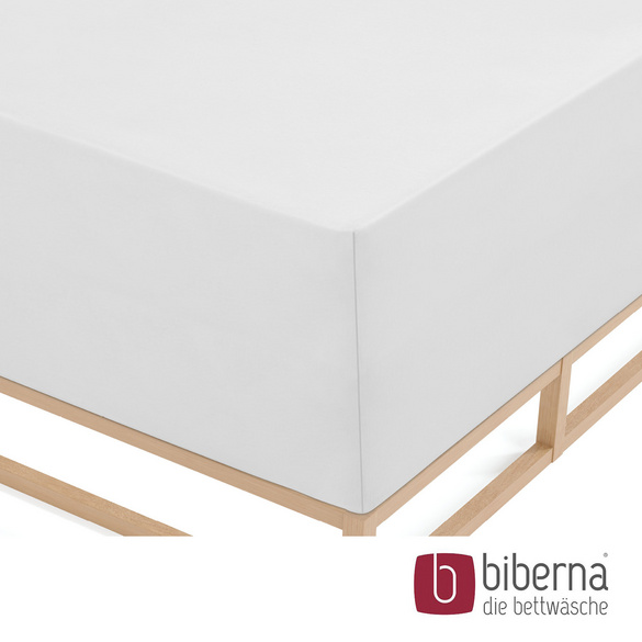 biberna Jersey-Elastic-Boxspring-Spannbetttuch weiss, 1x 180x200 cm - 200x220 cm