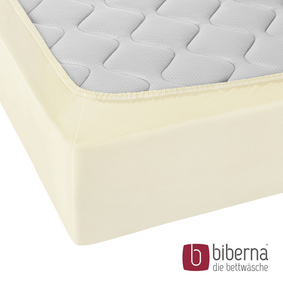 biberna Jersey-Elastic-Spannbetttuch perlmutt, 1x 140x200 cm - 160x220 cm