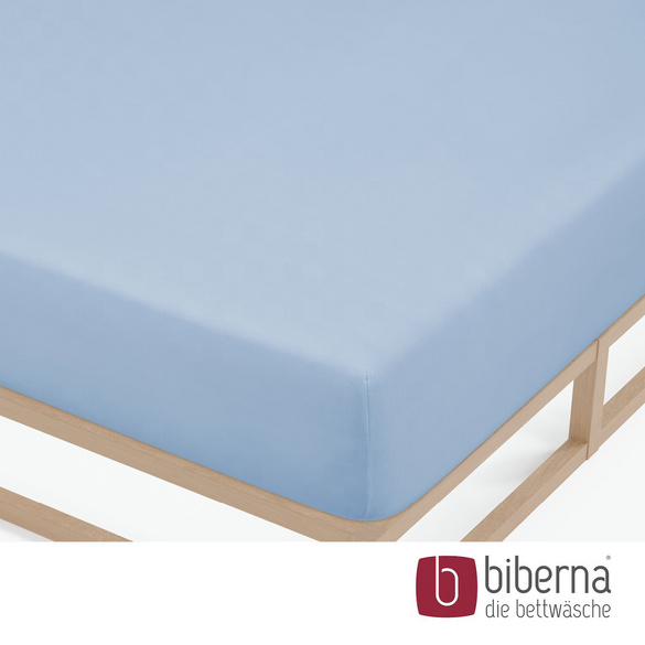 biberna Feinjersey-Spannbetttuch eisblau, 1x 140x200 cm - 160x200 cm