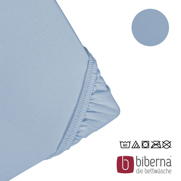 biberna Feinjersey-Spannbetttuch eisblau, 1x 140x200 cm - 160x200 cm