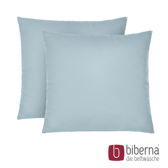 biberna Feinjersey-Kopfkissenbezug Doppelpack taubenblau, 2x 80x80 cm