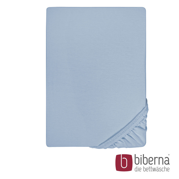 biberna Feinjersey-Spannbetttuch eisblau, 1x 180x200 cm - 200x200 cm