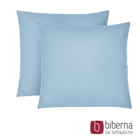 biberna Feinjersey-Kopfkissenbezug Doppelpack eisblau, 2x 40x40 cm