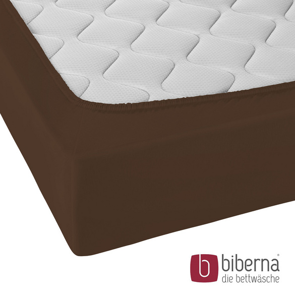 biberna Jersey-Elastic-Spannbetttuch topas / mocca, 1x 120x200 cm - 130x220 cm