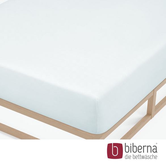 biberna Feinjersey-Spannbetttuch ciel, 1x 90x190 cm - 100x200 cm