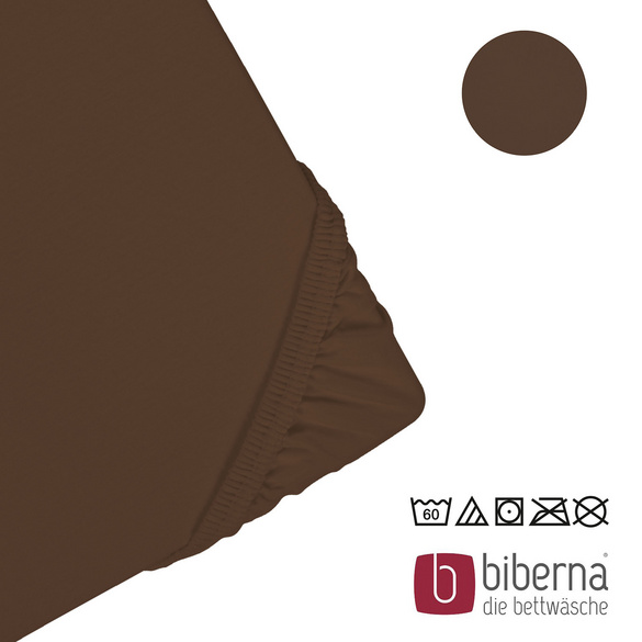 biberna Jersey-Elastic-Spannbetttuch topas / mocca, 1x 140x200 cm - 160x220 cm