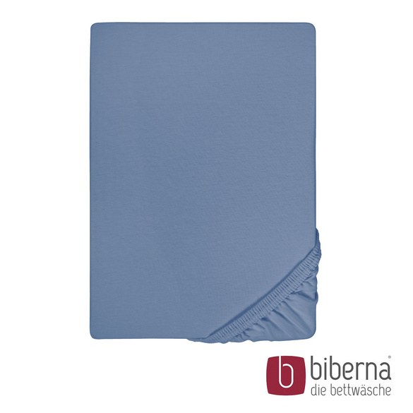 biberna Feinjersey-Spannbetttuch blau, 1x 60x120 cm - 70x140 cm