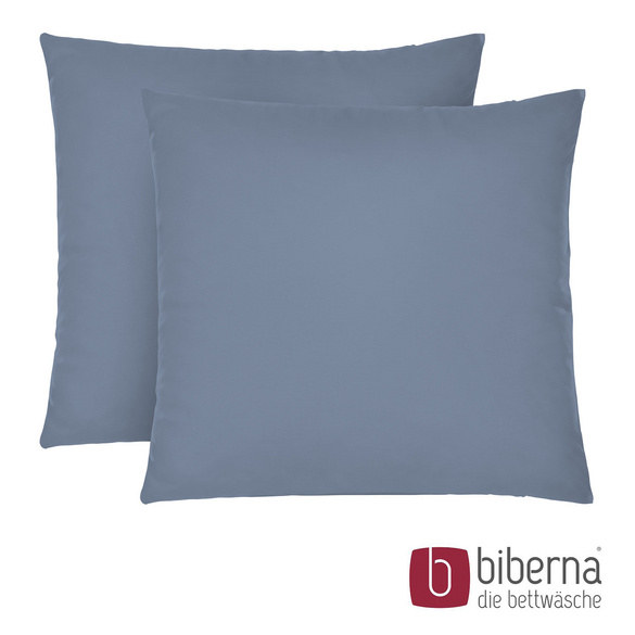 biberna Feinjersey-Kopfkissenbezug Doppelpack blau, 2x 80x80 cm