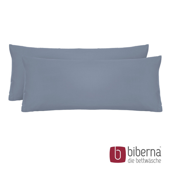 biberna Feinjersey-Kopfkissenbezug Doppelpack blau, 2x 40x60 cm