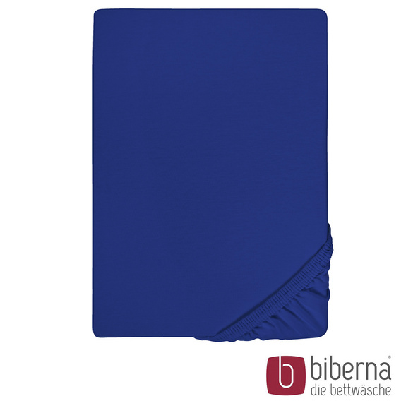 biberna Feinjersey-Spannbetttuch saphir, 1x 180x200 cm - 200x200 cm