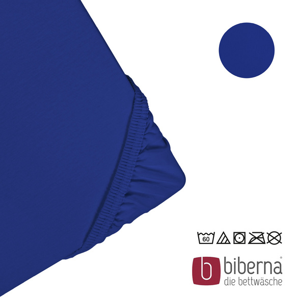 biberna Feinjersey-Spannbetttuch saphir, 1x 180x200 cm - 200x200 cm