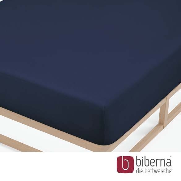 biberna Feinjersey-Spannbetttuch marine, 1x 140x200 cm - 160x200 cm