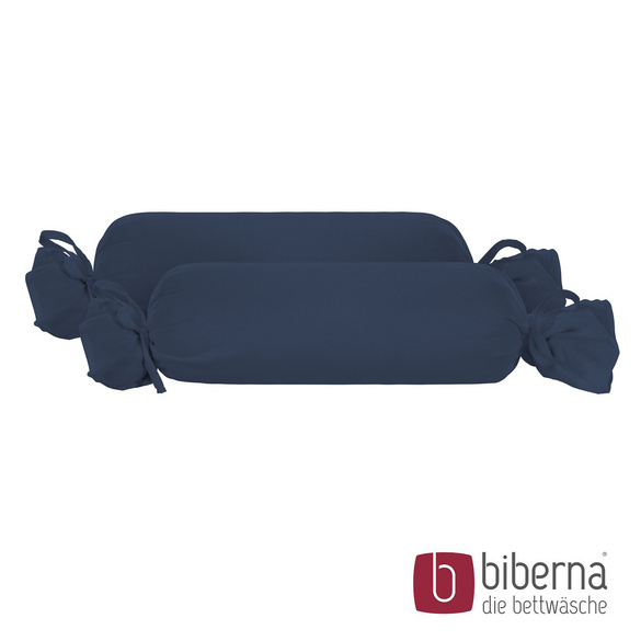 biberna Feinjersey-Nackenrollenbezug Doppelpack marine, 2x 15x40 cm