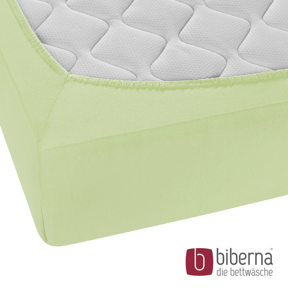 biberna Feinjersey-Spannbetttuch pistaziengrün, 1x 140x200 cm - 160x200 cm