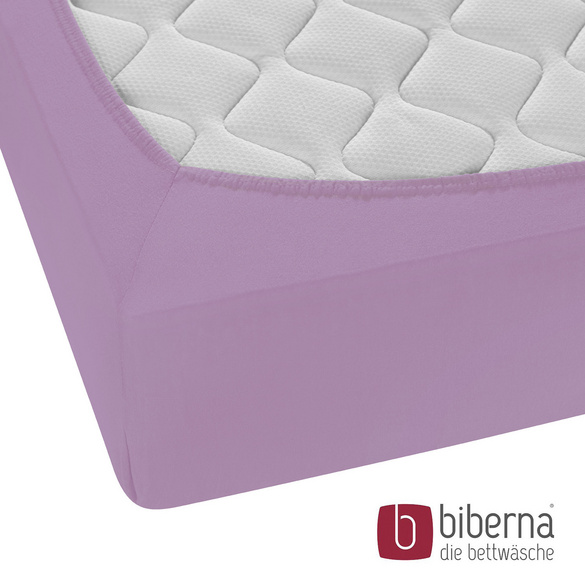 biberna Feinjersey-Spannbetttuch viola, 1x 90x190 cm - 100x200 cm