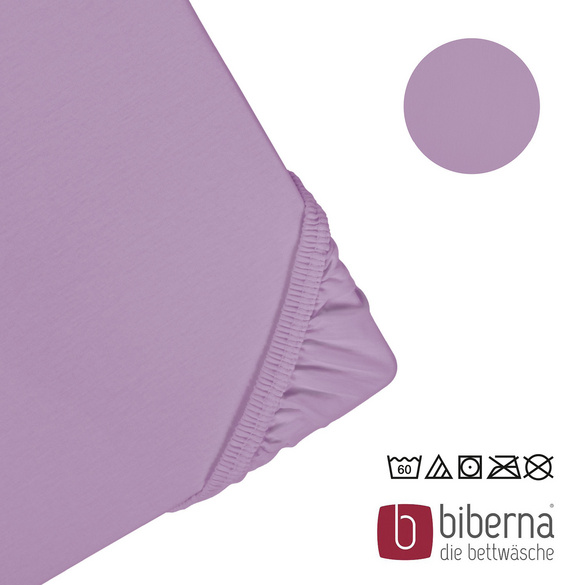 biberna Feinjersey-Spannbetttuch viola, 1x 90x190 cm - 100x200 cm