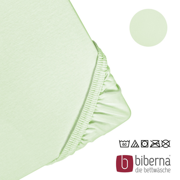 biberna Feinjersey-Spannbetttuch mint, 1x 90x190 cm - 100x200 cm