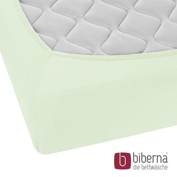 biberna Feinjersey-Spannbetttuch mint, 1x 180x200 cm - 200x200 cm