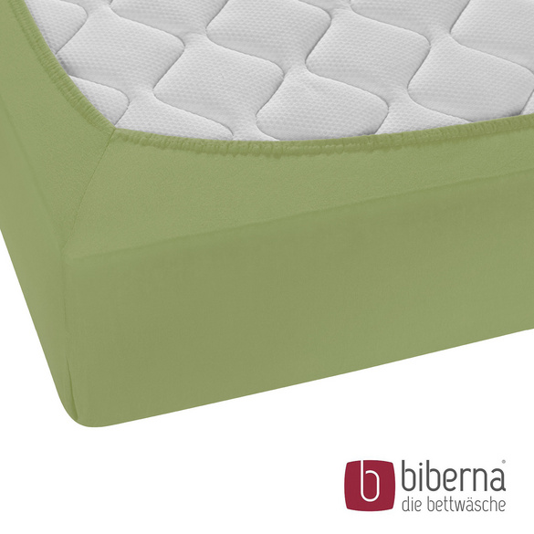 biberna Feinjersey-Spannbetttuch fichte, 1x 90x190 cm - 100x200 cm