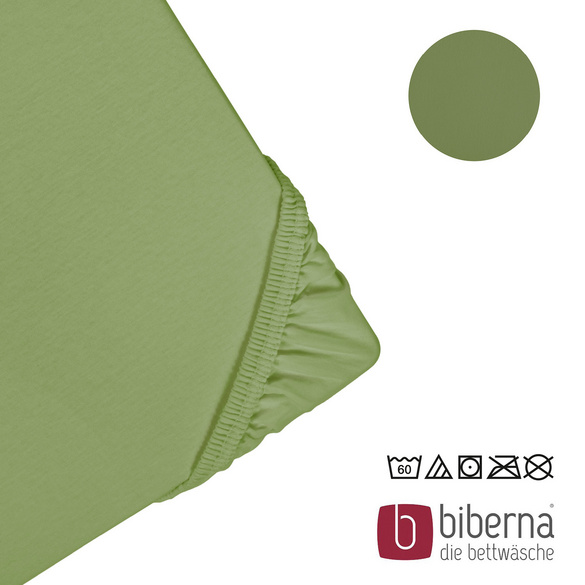 biberna Feinjersey-Spannbetttuch fichte, 1x 90x190 cm - 100x200 cm