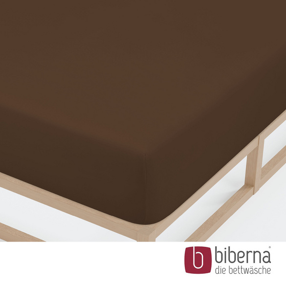 biberna Jersey-Elastic-Spannbetttuch topas / mocca, 1x 90x190 cm - 100x220 cm