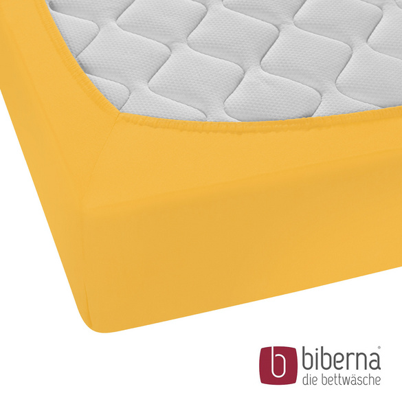 biberna Feinjersey-Spannbetttuch honig, 1x 90x190 cm - 100x200 cm