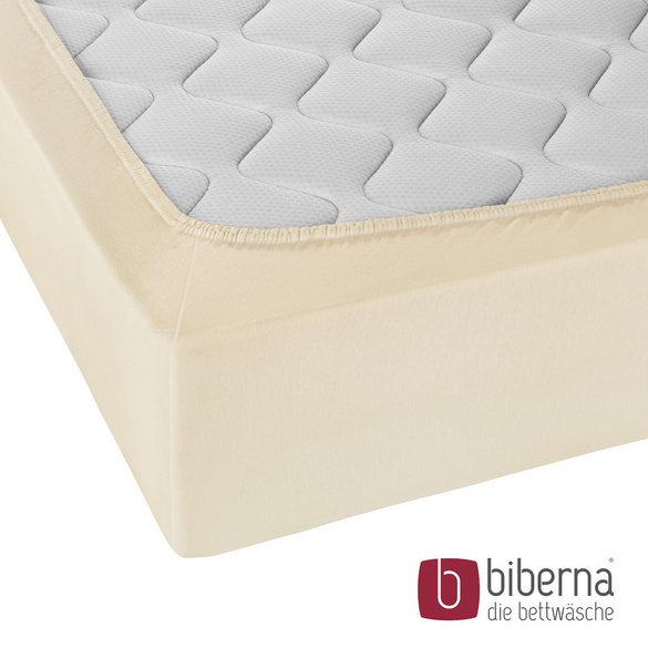 biberna Jersey-Elastic-Spannbetttuch kitt, 1x 140x200 cm - 160x220 cm