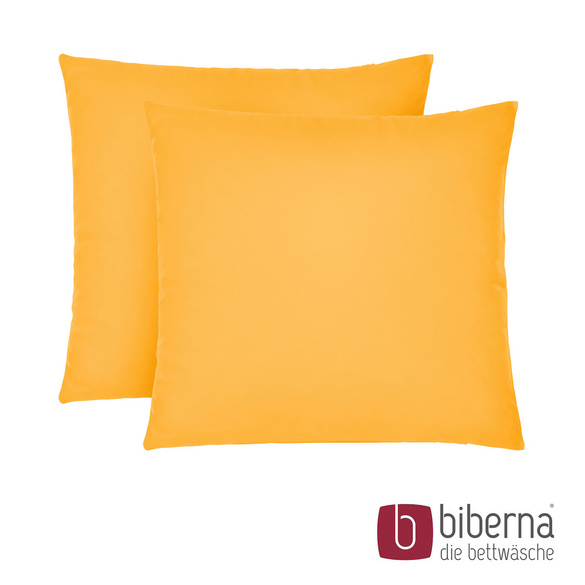 biberna Feinjersey-Kopfkissenbezug Doppelpack honig, 2x 80x80 cm