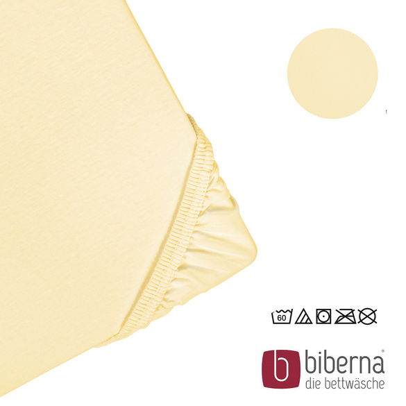 biberna Feinjersey-Spannbetttuch gelb, 1x 60x120 cm - 70x140 cm