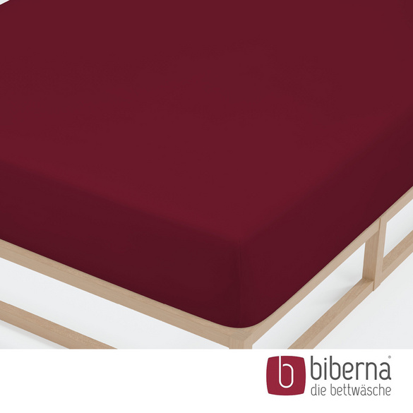 biberna Jersey-Elastic-Spannbetttuch burgund, 1x 120x200 cm - 130x220 cm