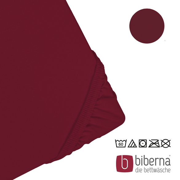 biberna Jersey-Elastic-Spannbetttuch burgund, 1x 140x200 cm - 160x220 cm