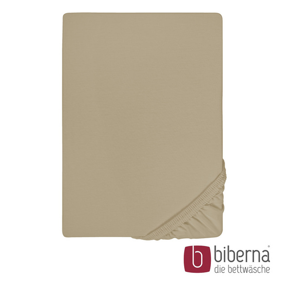 biberna Jersey-Elastic-Spannbetttuch taupe, 1x 120x200 cm - 130x220 cm