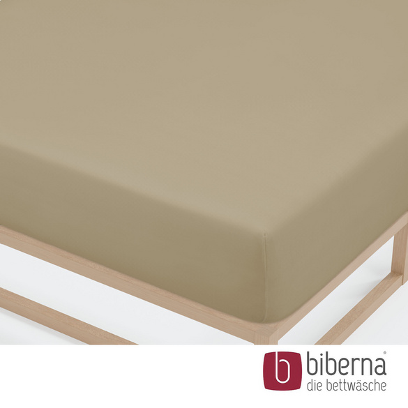 biberna Jersey-Elastic-Spannbetttuch taupe, 1x 120x200 cm - 130x220 cm