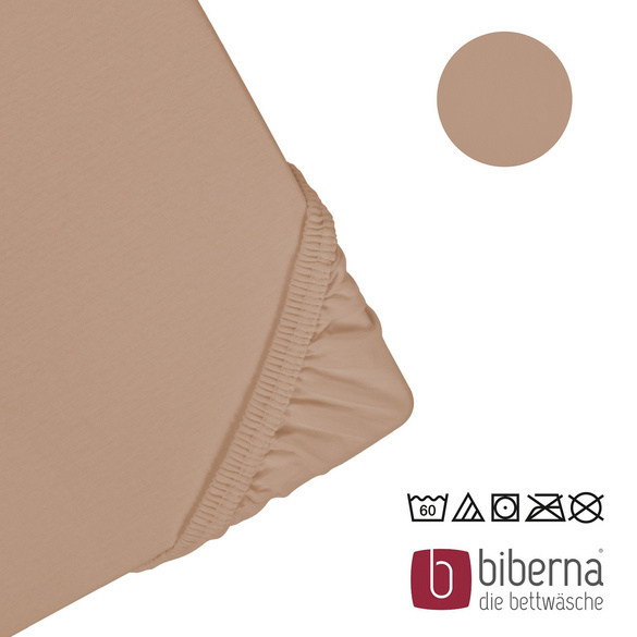 biberna Jersey-Elastic-Spannbetttuch macchiato, 1x 90x190 cm - 100x220 cm