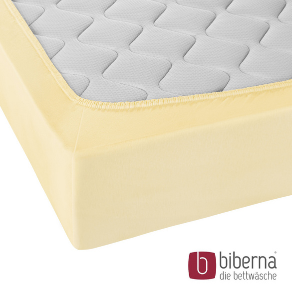 biberna Jersey-Elastic-Spannbetttuch gelb, 1x 140x200 cm - 160x220 cm