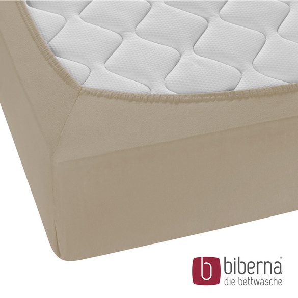 biberna Feinjersey-Spannbetttuch taupe, 1x 140x200 cm - 160x200 cm