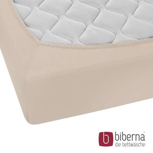 biberna Feinjersey-Spannbetttuch kitt, 1x 90x190 cm - 100x200 cm