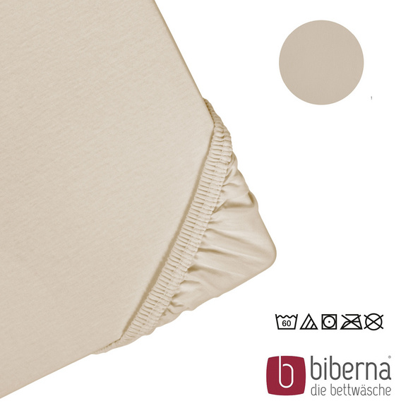 biberna Feinjersey-Spannbetttuch kitt, 1x 90x190 cm - 100x200 cm