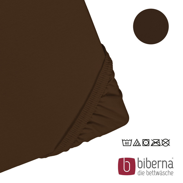 biberna Feinjersey-Spannbetttuch topas / mocca, 1x 90x190 cm - 100x200 cm