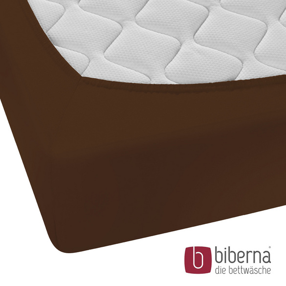 biberna Feinjersey-Spannbetttuch topas / mocca, 1x 180x200 cm - 200x200 cm